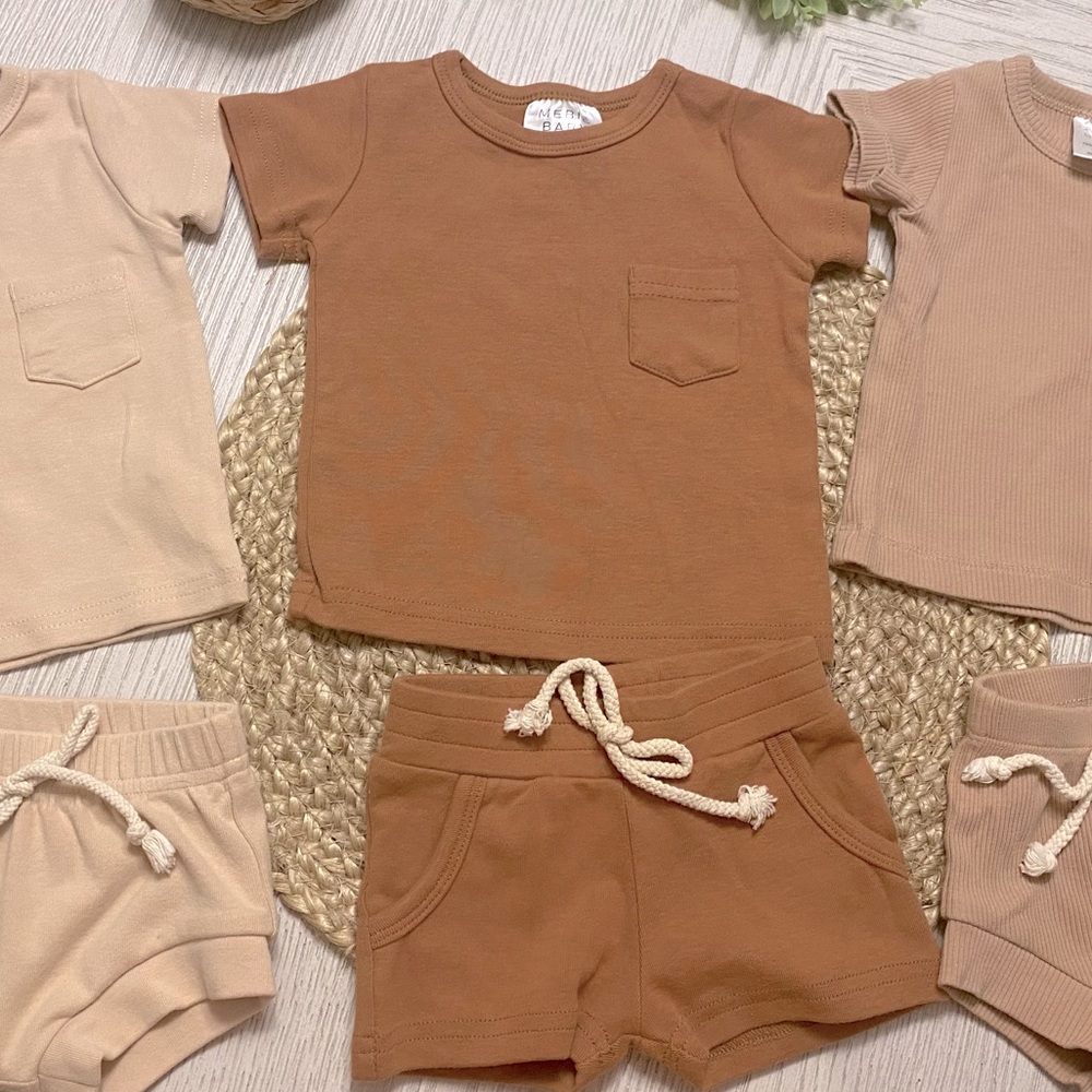 Mebie Baby Honey Organic Cotton Pocket Short Set 3-6 months